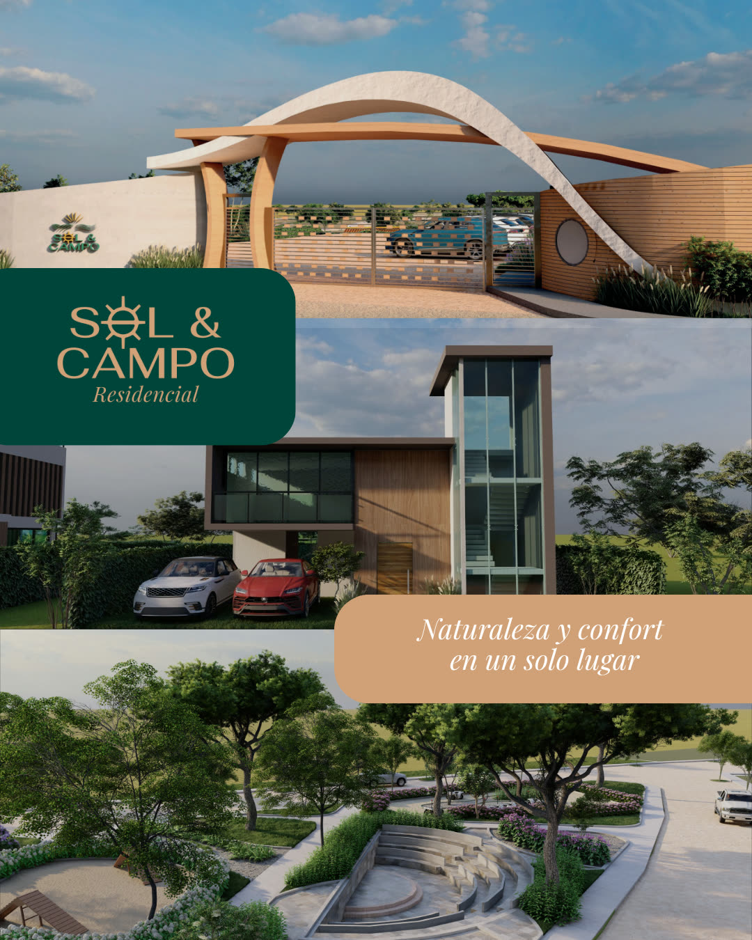Pieza publicitaria del proyecto Sol y Campo